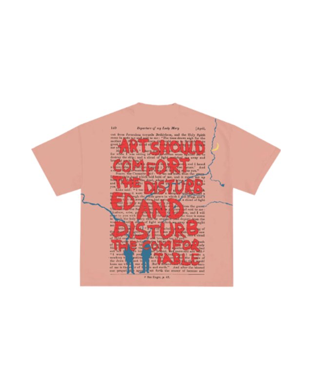 Art tee, blush pink, back print