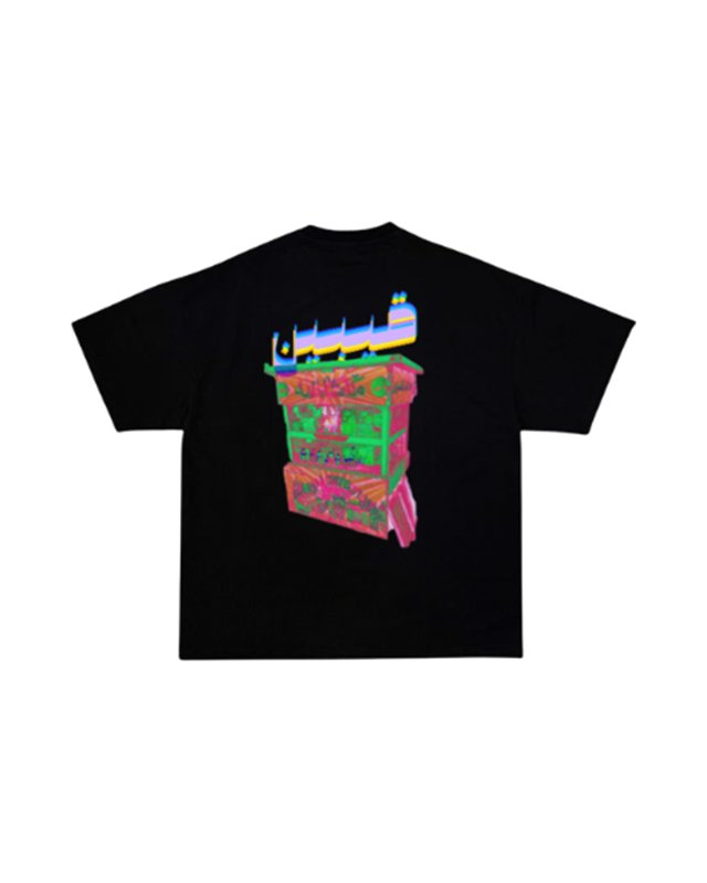 Cabin tee, black, back print